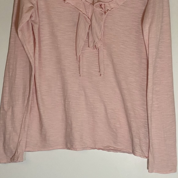 Polo Jeans Company Top Womens Large Pink Ruffle Ralph Lauren V Neck Casual Nice - Picture 3 of 15